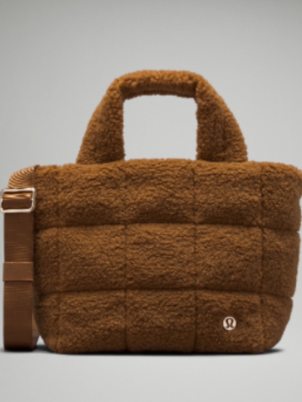 Luxe Sherpa Tote Bag in Brown
